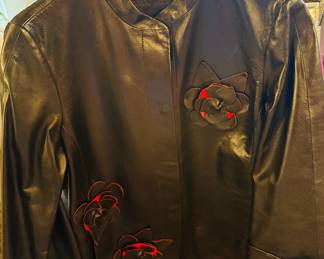 Black leather Armani.