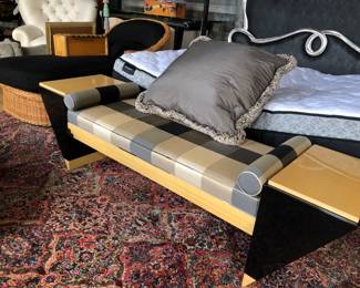 Postmodern bench with storage at each end