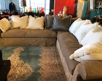 Incredibly luxurious J. Robert Scott down filled L shape sofa