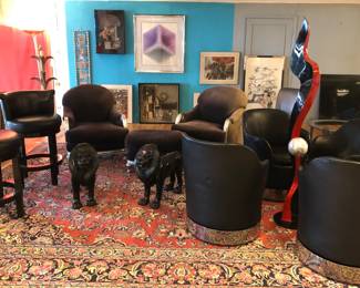 Leather furniture & art objects (pictured in my Perkins Avenue gallery)