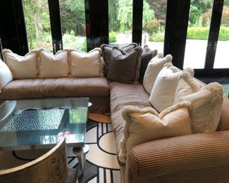Custom made two-piece sofa (pictured in situ/rug & other furniture not available)