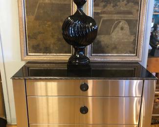One of a pair of steel clad chests