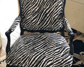 Faux zebra arm chair/fauteuil