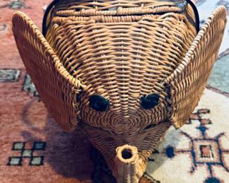 Kate Spade elephant, wicker purse. Limited edition.