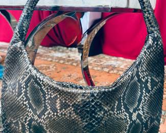 Devi Kroell snakeskin large hobo style purse.