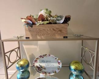Glass table and decor