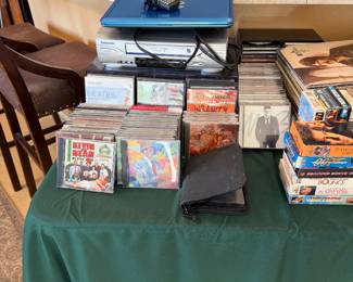 CD’s, electronics, VHS tapes