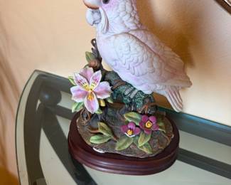 Vintage porcelain pink cockatoo figurine | Andrea by Sadie Bird