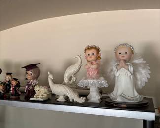 Angel And Swan Figurines