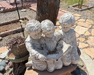 Children Garden Statue Front View