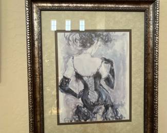 Framed Standing Figure Artwork