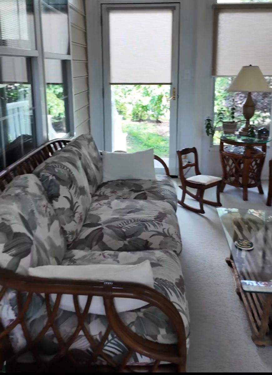 Walnut Sunrise Rattan Living Room Furniture Sofa Couch