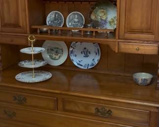 Cushman Colonial Solid Hard Rock Maple 54" Buffet W. China Cabinet