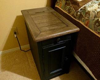 Power Nightstand with Extra Desk Top