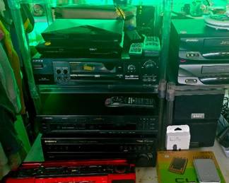 Electronics, VHS players, stereos, clocks, etc