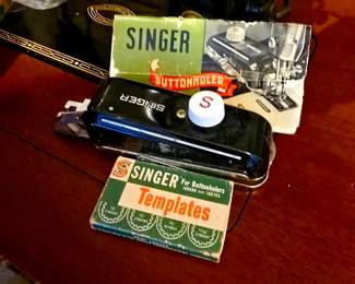 Vintage Singer Buttonholer and Accessories