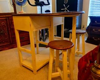 Nested Breakfast Table and Stool Set
