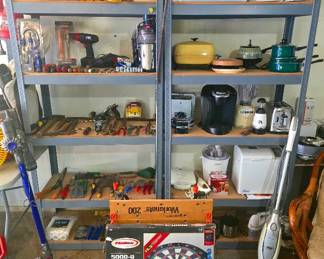 Hand and Garden Tools, Small Appliances, Coffee Makers, Toaster, etc