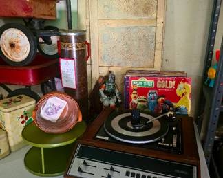 Vintage Records and Sylvania Turntable