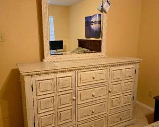 Cream Dresser and Mirror - Great Condition!