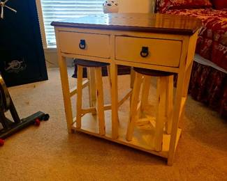 Nested Breakfast Table and Stool Set
