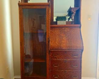 Tiger Oak Side-by-Side Secretary Desk