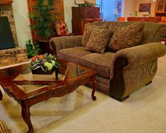 Plush Sofa and Matching Loveseat, Coffee Table
