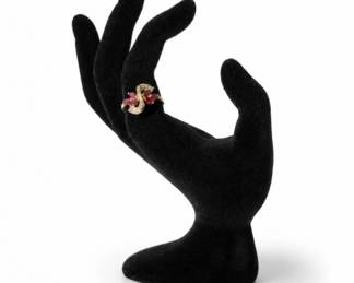 82 Vintage18KGoldRubyDiamondSwirlRing