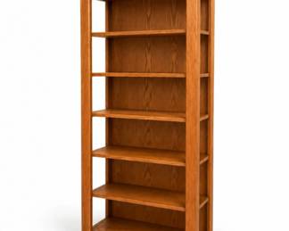 65 SolidOakOpenBookshelfAdjustableShelves