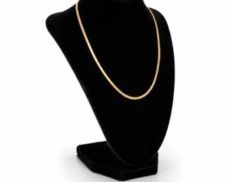 52 VintageItalian14KGoldHerringboneChainNecklace