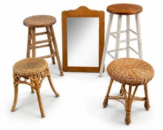 59 VintageRusticStoolMirrorCollection