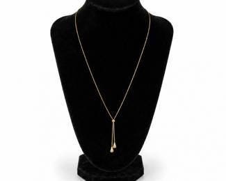 31 Vintage14KGoldYDropTeardropNecklace
