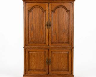 88 TraditionalOakEntertainmentArmoireTVCabinet