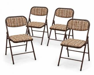 58 Setof4VintageSamsonitePaddedFoldingChairs