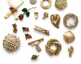 117 VintageModernAssortedBroochPinCollection