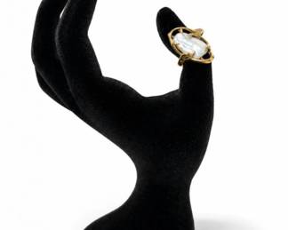 91 Vintage10KGoldPearlStatementRing