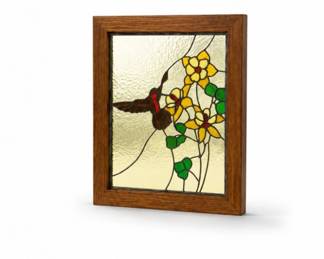 18 StainedGlassHummingbirdWindowPanel