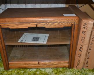 TV STAND WITH EXTRA NEW TOP AND EXTRA NEW SHELF