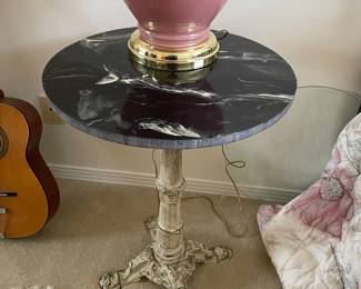 #67 - $95 - Round side table with marble top
