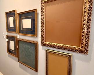 Pretty frames in primary bedroom hallway