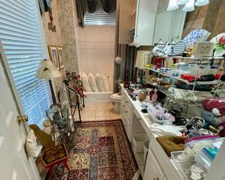 Hall bath - custom shower curtain and valance available!