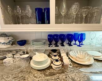 Pretty cobalt glassware