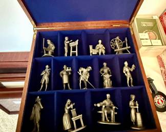 13 piece Franklin Mint Pewter Figurine Set