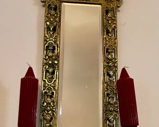 One of pr. Ornate brass wall sconce