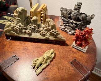 Collection of soapstone carvings