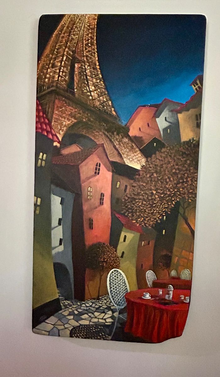 Miguel Freitas — “Café de Paris” 48” × 24” Mixed Media on Wood
