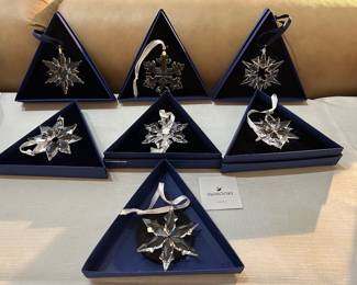  Swarovski Annual Edition Crystal Star/Snowflake Ornaments
