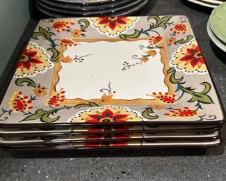 Set Of 4 Tabletops Gallery Misto ODESSA 10.5” Square Dinner Plates