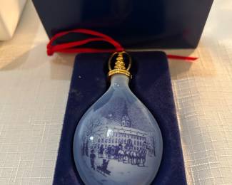 Royal Copenhagen Ornament Blue Hanging Teardrop Denmark