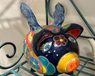 Flying Pig Bank Puebla Hand Painted